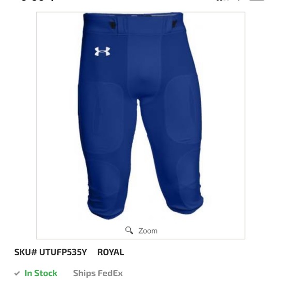 Under Armour NEW youth instinct football pants sz large royal blue - Picture 4 of 7
